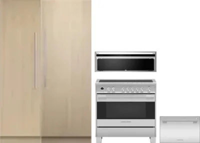 5 Piece Package Includes Refrigerator, Freezer, Range, Hood And Dishwasher